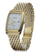 Goldene Herrenuhr Geneve ★ zlotychlopak.pl ★ Gold Reinheit 585 333 Niedriger Preis!