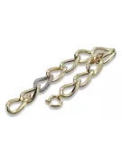 Bracelet fantaisie en or italien jaune et blanc cfb007yw