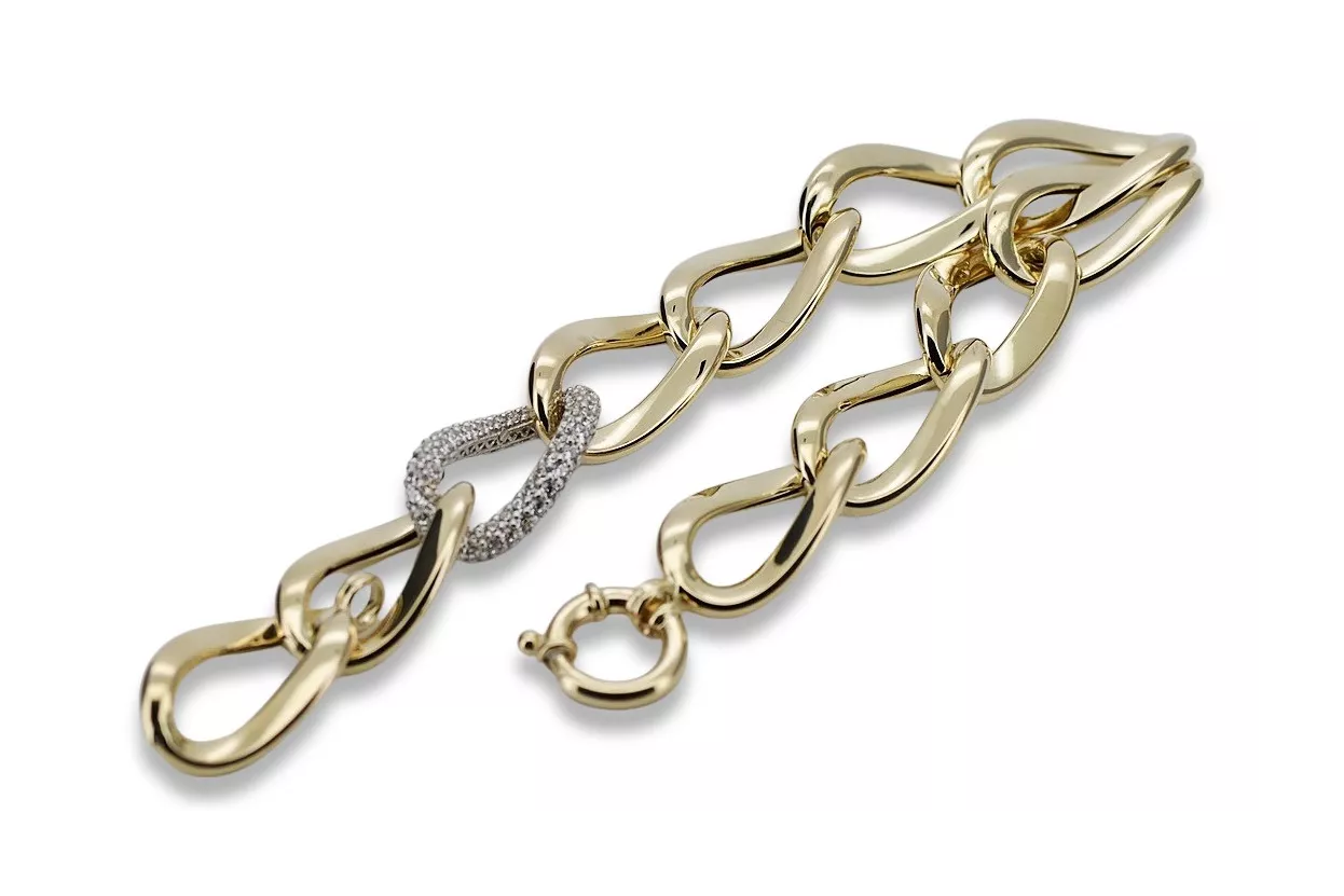 Yellow & white Italian gold fancy bracelet cfb007yw