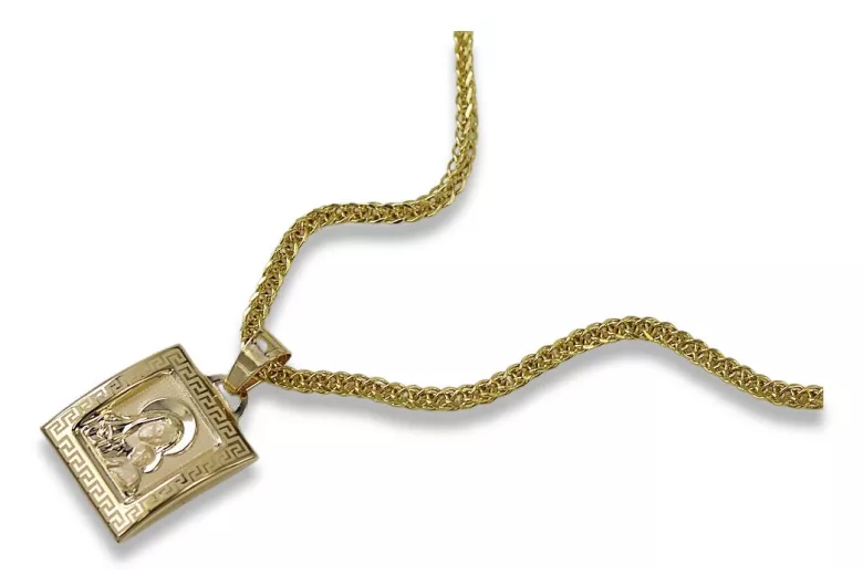 Gold Mary medallion icon pendant with chain ★ zlotychlopak.pl ★ Gold 585 333 low price