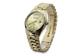 Reloj Geneve amarillo 14k 585 oro para hombre mw013ydy&mbw015y