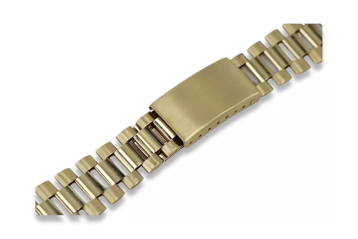 Pulsera de reloj estilo Rolex de hombre de oro amarillo de 14k mbw016y