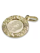 Amarillo italiano14k oro Mary medallion icon colgante pm007y