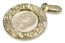 Italian yellow14k gold Mary medallion icon pendant pm007y