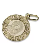 Amarillo italiano14k oro Mary medallion icon colgante pm007y