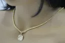 Mother of God virgin Mary 14k gold pendant & Corda chain pm007y&cc019y