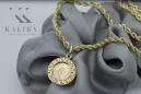 Madre de Dios virgen María 14k colgante de oro y cadena Corda pm007y&cc019y