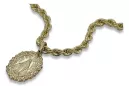 Or 14k 585 Mère de Dieu vierge Marie médaillon pendentif & chaîne Corda pm005y&cc019y