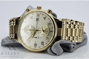 Reloj de pulsera Geneve para hombre en oro amarillo de 14 quilates mw005ydy&mbw012yo