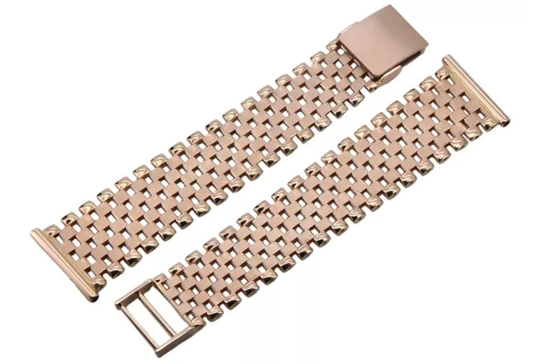 Russisches Herrenuhrenarmband aus 14-karätigem 585er Gold, Rosérosa, MBW003R