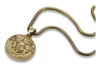 Griechischer Quallenanhänger aus 14 Karat Gold mit Kette cpn049y&cc020y