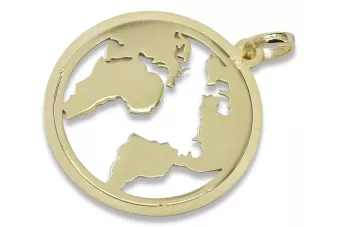 Original italiano amarillo 14k oro hermoso globo colgante cpn046y