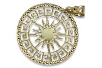 Original Italian yellow 14k gold beautiful sun pendant cpn040y