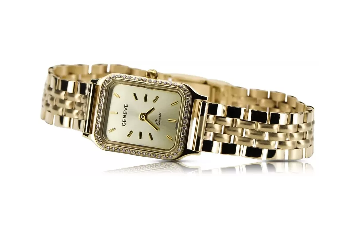 Gold men's watch Geneve ★ zlotychlopak.pl ★ Gold purity 585 333 Low Price!