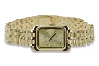 Жовтий 14k 585 золотий наручний годинник Lady Geneve lw003ydg&lbw007y