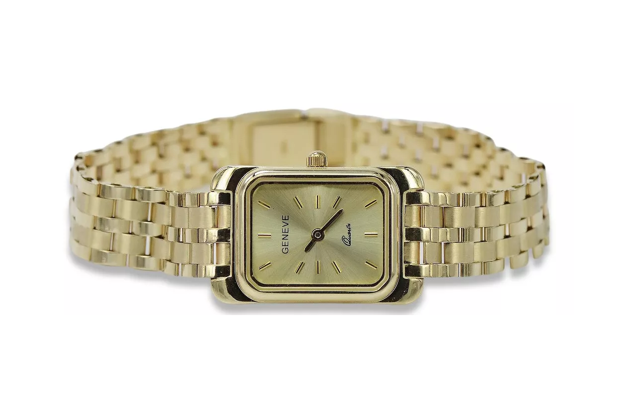 Gold men's watch Geneve ★ zlotychlopak.pl ★ Gold purity 585 333 Low Price!