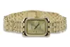 Жовтий 14k 585 золотий наручний годинник Lady Geneve lw003ydg&lbw007y