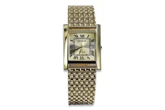 Italienische Gelbe Herrenuhr aus 14 Karat Gold Geneve Armbanduhr mw009y&mwb013y