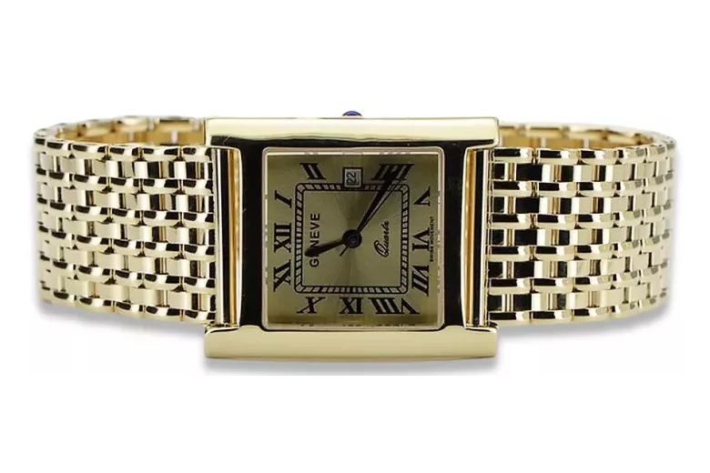 Reloj de oro para hombre Geneve ★ zlotychlopak.pl ★ Pureza de oro 585 333 Precio bajo!