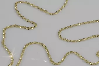 Rusă a crescut italian galben 14k de aur New Rope Singapore diamant tăiat lanț gol cc079