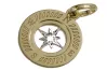 Original italiano amarillo blanco 14k oro hermosa brújula colgante cpn032yw