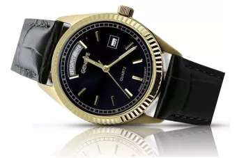 Жовтий 14k gold men's Geneve дивитися mw013ydbc black dial