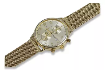 Желтые 14k 585 золотые мужские часы Geneve mw005y&mbw014y