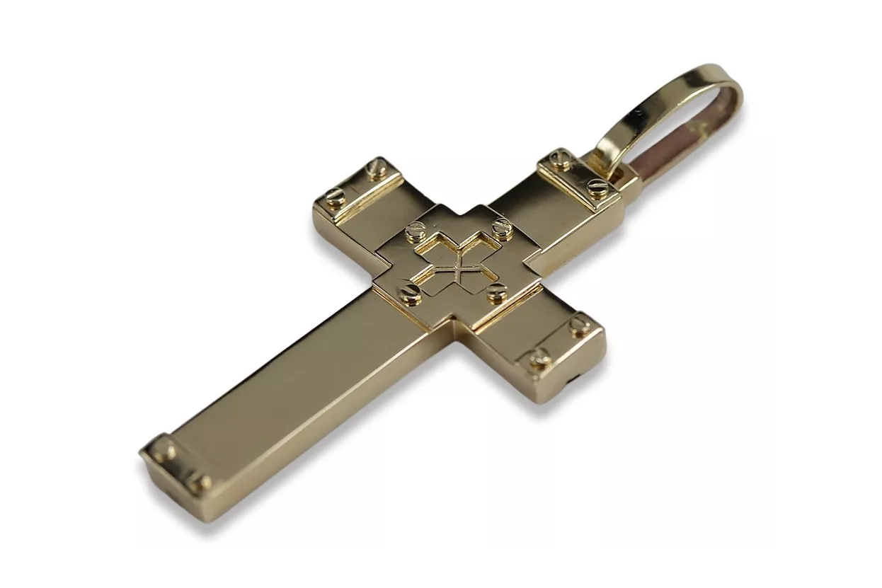 Goldenes katholisches Kreuz ★ russiangold.com ★ Gold 585 333 Niedriger Preis