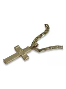 Croix et chaîne catholique en or jaune italien 14 carats ctc016yM&cc031y