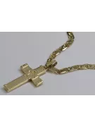 Italian yellow 14k gold  cross & chain ctc016yM&cc031y