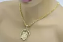 14k 585 Pendentif Jésus en or et chaîne d’ancrage pj008yL&cc003y