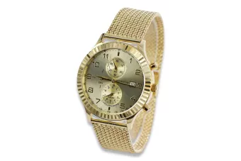 Reloj de Hombre de Oro 14K, Diseño Italiano, Cuarzo