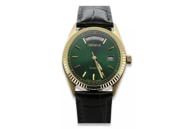 Reloj para hombres de oro Geneve ★ https://zlotychlopak.pl/es/ ★ Pureza de oro 585 333 Precio bajo!