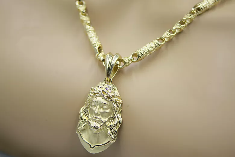 Gold God's medallion with a chain ★ zlotychlopak.pl ★ Gold 585 333 Low price