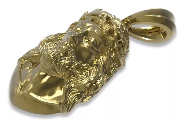 Gold God's medallion with a chain ★ zlotychlopak.pl ★ Gold 585 333 Low price