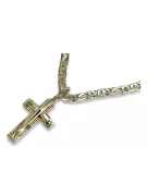 Gold cross with a chain ★ zlotychlopak.pl ★ Gold stamp 585 333 Low price!