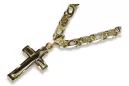 Gold cross with a chain ★ zlotychlopak.pl ★ Gold stamp 585 333 Low price!