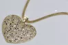 Italian 14k gold modern heart pendant & Rope chain cpn002yw&cc075y