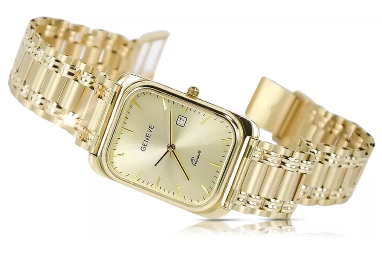 Reloj de oro para hombre Geneve ★ zlotychlopak.pl ★ Pureza de oro 585 333 Precio bajo!