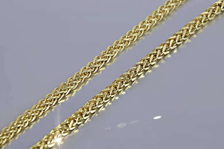 Jaune blanc 585 Or bicolore 14k Chaîne Spiga cc036yw