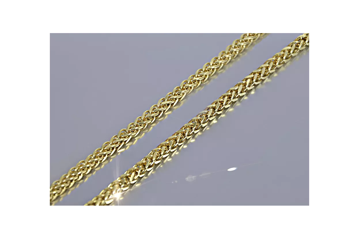 Gelb weiß 585 14k bicolor gold Spiga Kette cc036yw