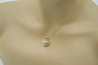 Yellow gold beautiful modern heart pendant cpn016y