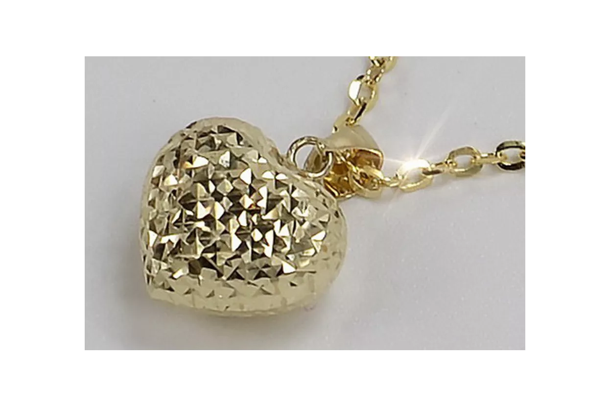 Pendentif ★ coeur en or zlotychlopak.pl ★ Echantillon d’or 585 333 prix bas