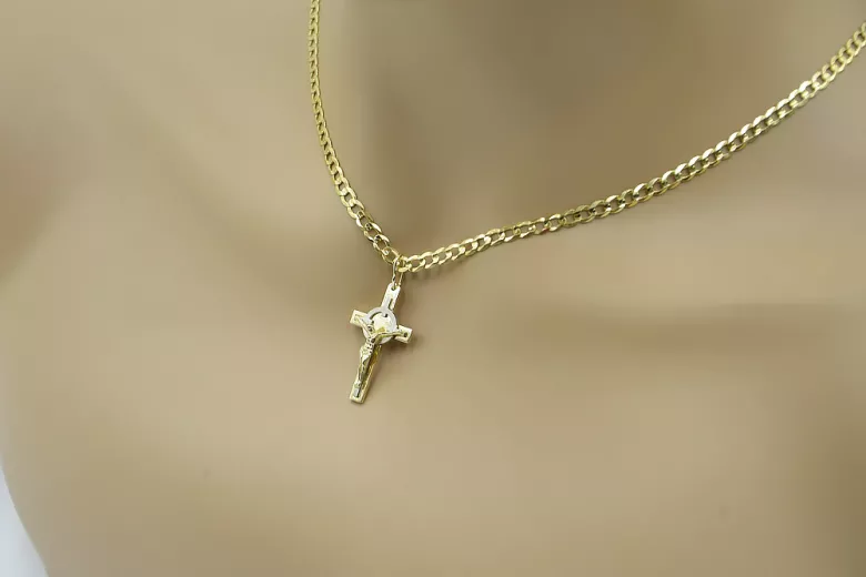 Golden cross with a chain ★ zlotychlopak.pl ★ Gold attempt 585 333 Low price!