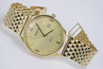 Итальянские желтые 14k 585 золотые мужские часы Geneve mw017y&mbw008y