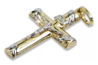 Rose russe soviétique italien jaune 14 carats croix catholique ctc002yw