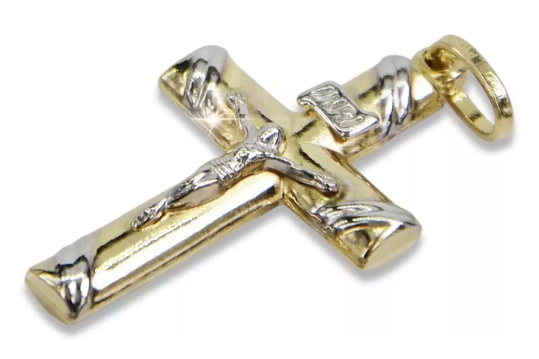 Golden Catholic Cross ★ russiangold.com ★ Gold 585 333 Low price