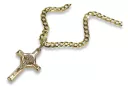 Italian yellow 14k gold Catholic cross & Gourmette chain