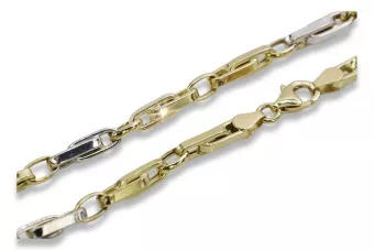 Italian yellow white 14k gold modern chain cc062yw