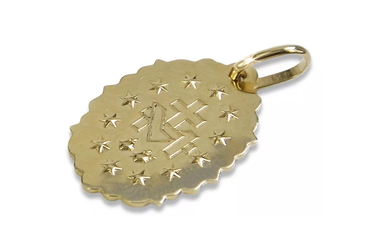 Pendentif ★ médaille d’or médaillon icône zlotychlopak.pl ★ or 585 333 petit prix